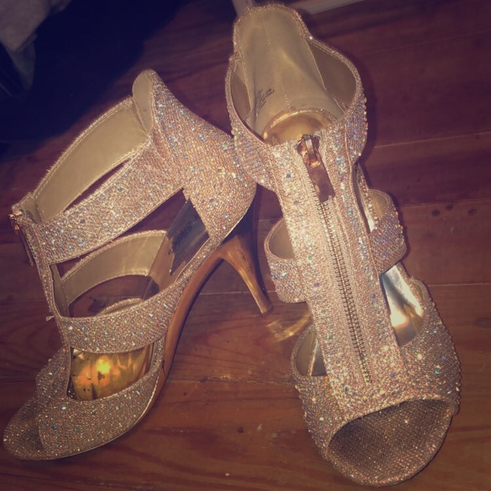 Gold SilverSlipper Heels